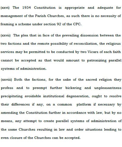 Malankara Church Court Order 2017