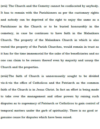Malankara Church Supreme Court Order