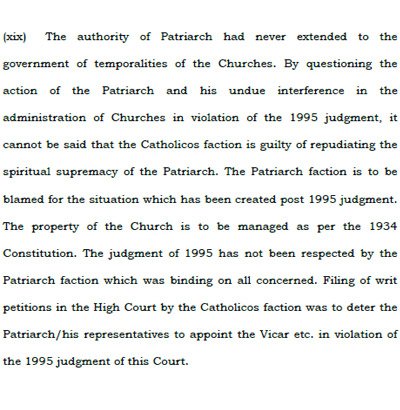 Supreme Court Order - Malankara Church